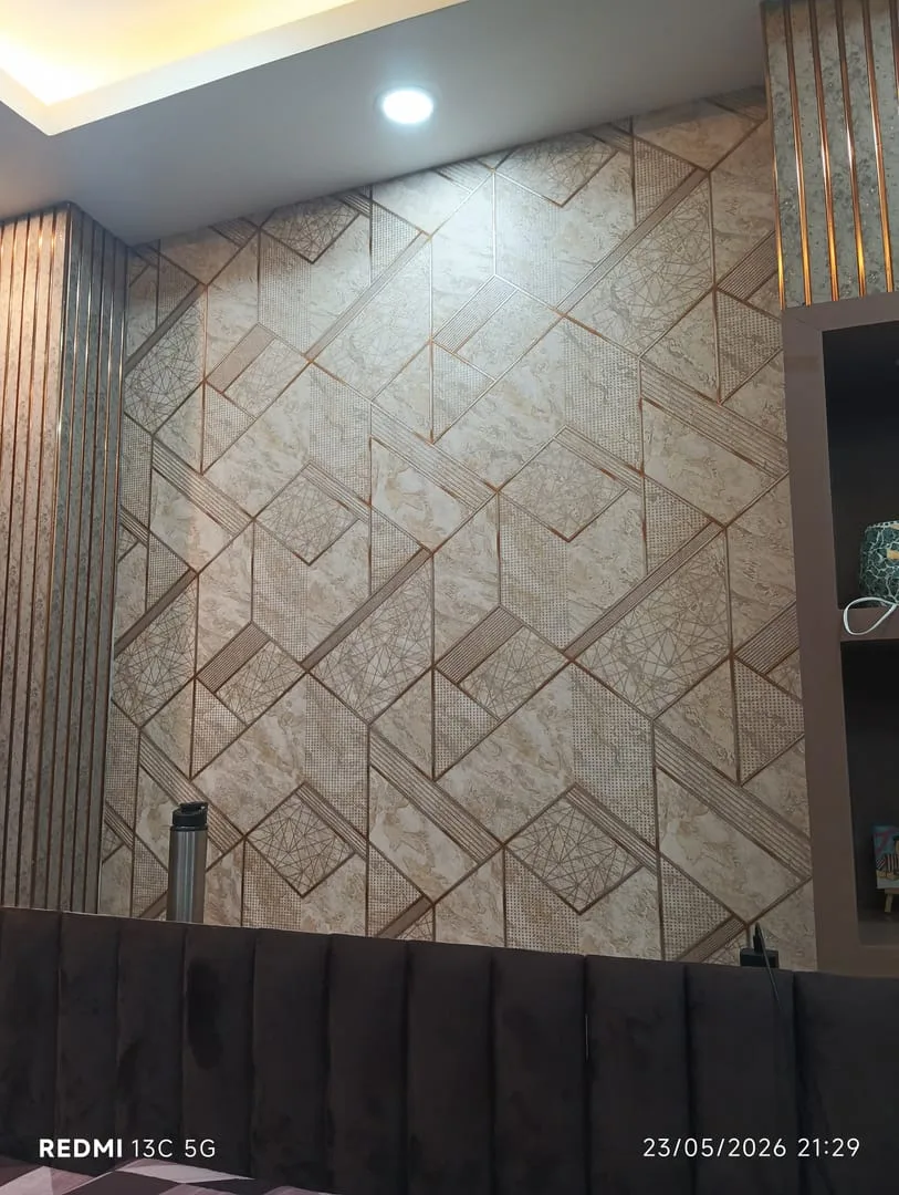 Geometric wall panel decoration detail